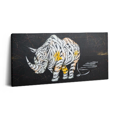 Obraz canvas 120x60 cm Abstraktní pohled na nosorožce a kapelu