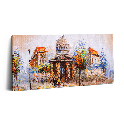 Obraz na plátně 120x60 cm Malba - barevný městský umělecký nepořádek