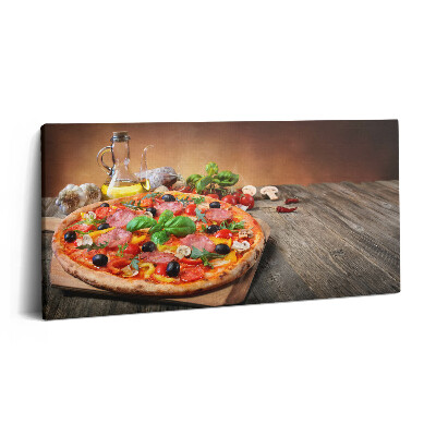 Obraz canvas 120x60 cm Italská pizza s olivovým olejem