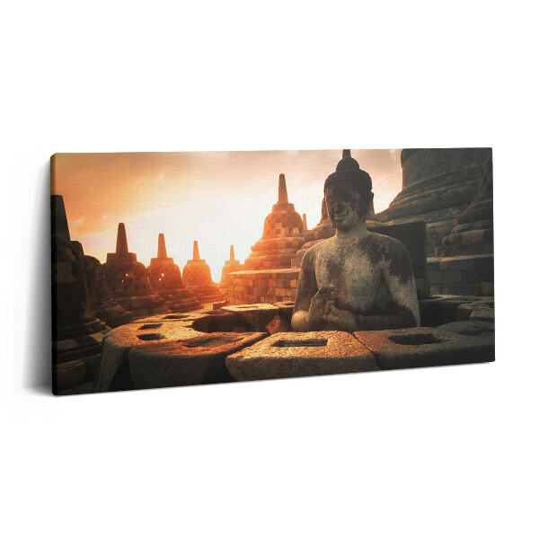 Obraz z fotografie na plátně 120x60 cm Pohled na meditující sochu Buddhy