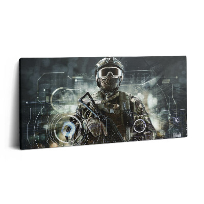 Obraz na plátně 120x60 cm Voják speciálních jednotek se zbraní