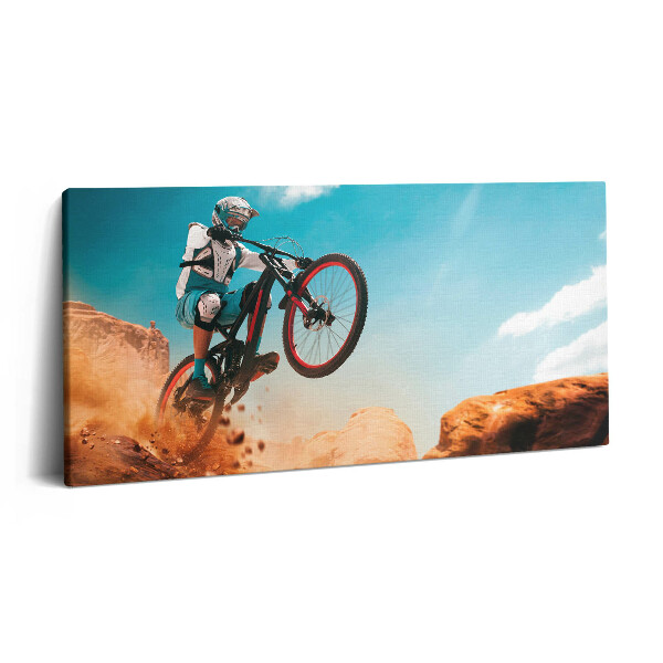 Obraz z fotografie na plátně 120x60 cm Jízda na motorce v poušti
