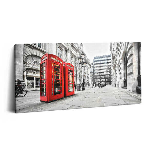 Obraz na plátně 120x60 cm Červené telefonní budky Londýn