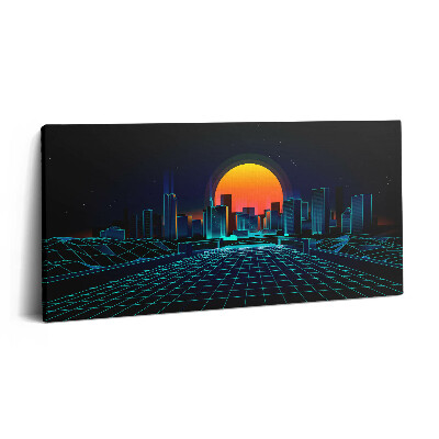 Obraz z fotografie na plátně 120x60 cm Kyberprostor města