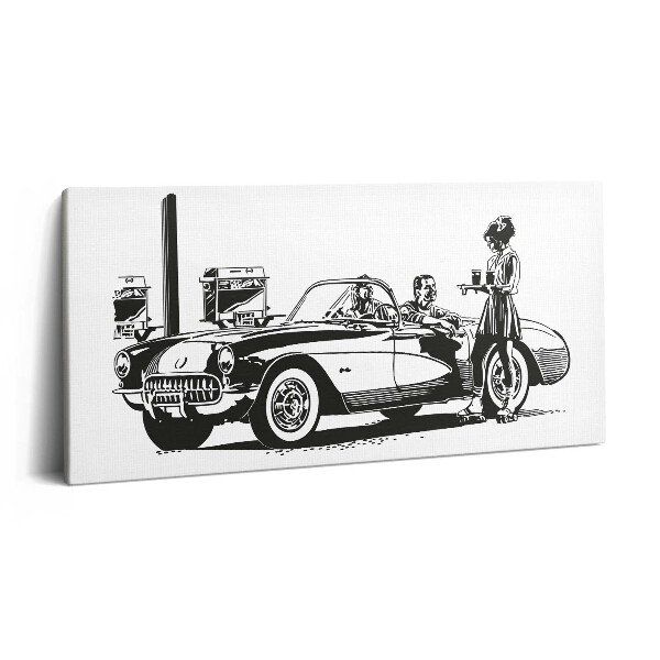 Obraz canvas 120x60 cm Ilustrace retro automobilu