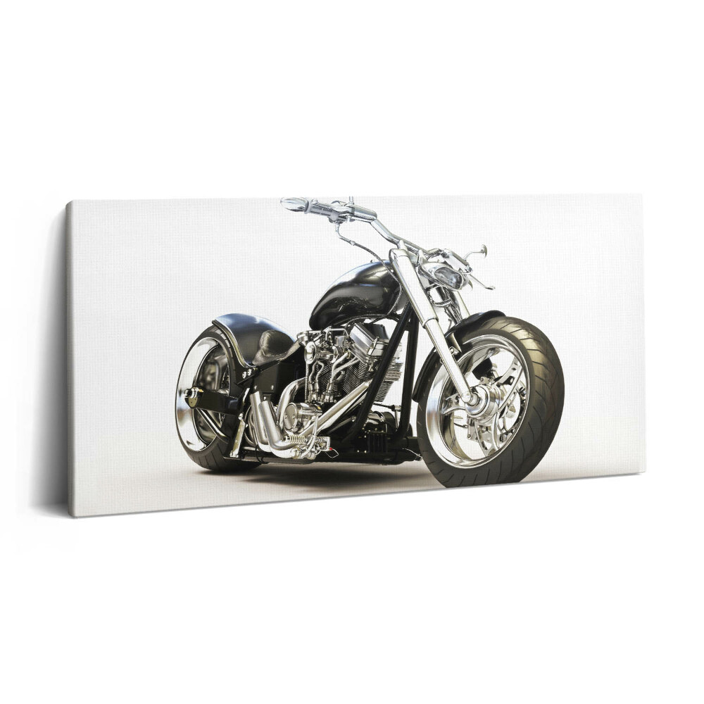 Obraz z fotografie na plátně 120x60 cm Černá motorka