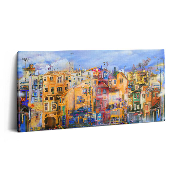 Obraz na plátně 120x60 cm Olejomalba zobrazující architekturu města