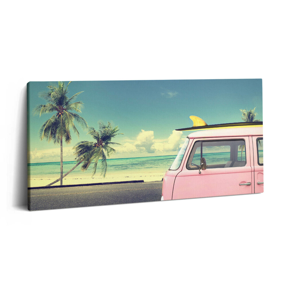 Obraz z fotografie na plátně 120x60 cm Auto se surfovacím prknem