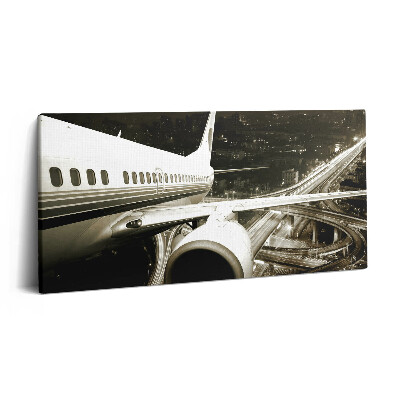 Obraz canvas 120x60 cm Letadlo a město