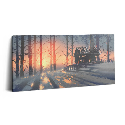 Obraz na plátně 120x60 cm Zimní krajina stromů