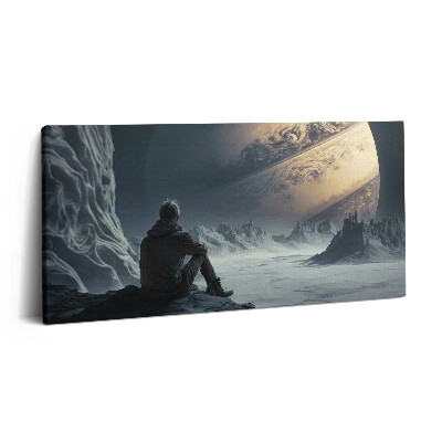 Obraz na plátně 120x60 cm Člověk ve vesmíru a na planetě