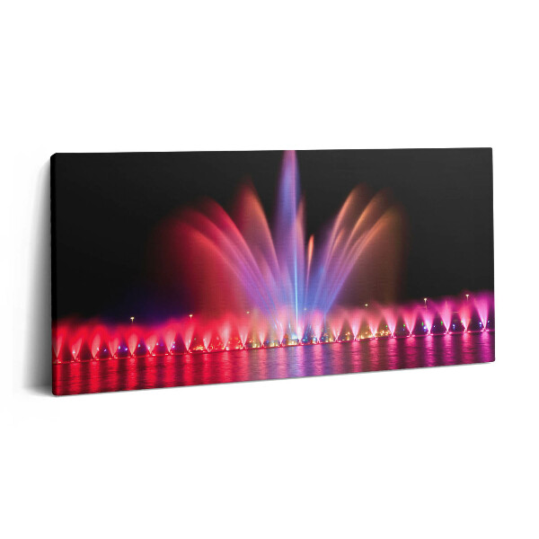 Obraz z fotografie na plátně 120x60 cm Vratislavská fontána v noci