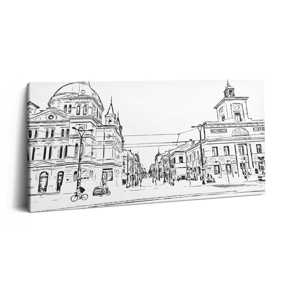 Obraz canvas 120x60 cm Ilustrace starého města Poznaně