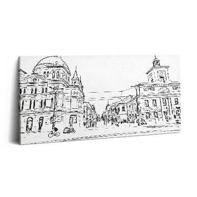 Obraz canvas 120x60 cm Ilustrace starého města Poznaně