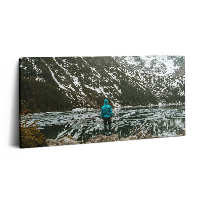 Obraz z fotografie na plátně 120x60 cm Jezero Morskie Oko v zimě