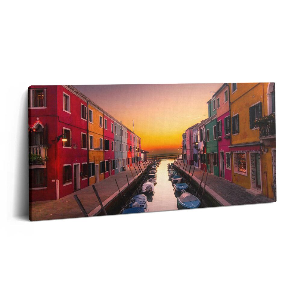 Obraz z fotografie na plátně 120x60 cm Lodě a voda v Itálii