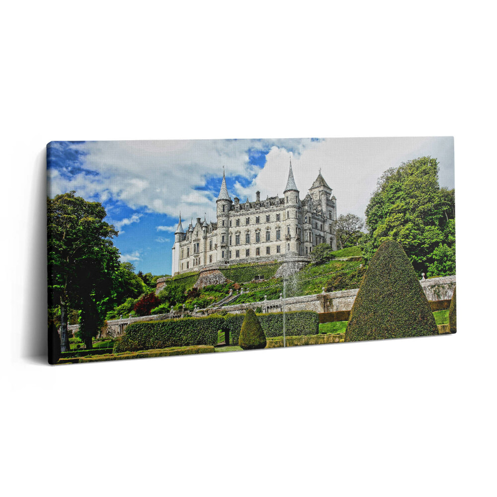 Obraz canvas 120x60 cm Hrad a zahrada ve Skotsku
