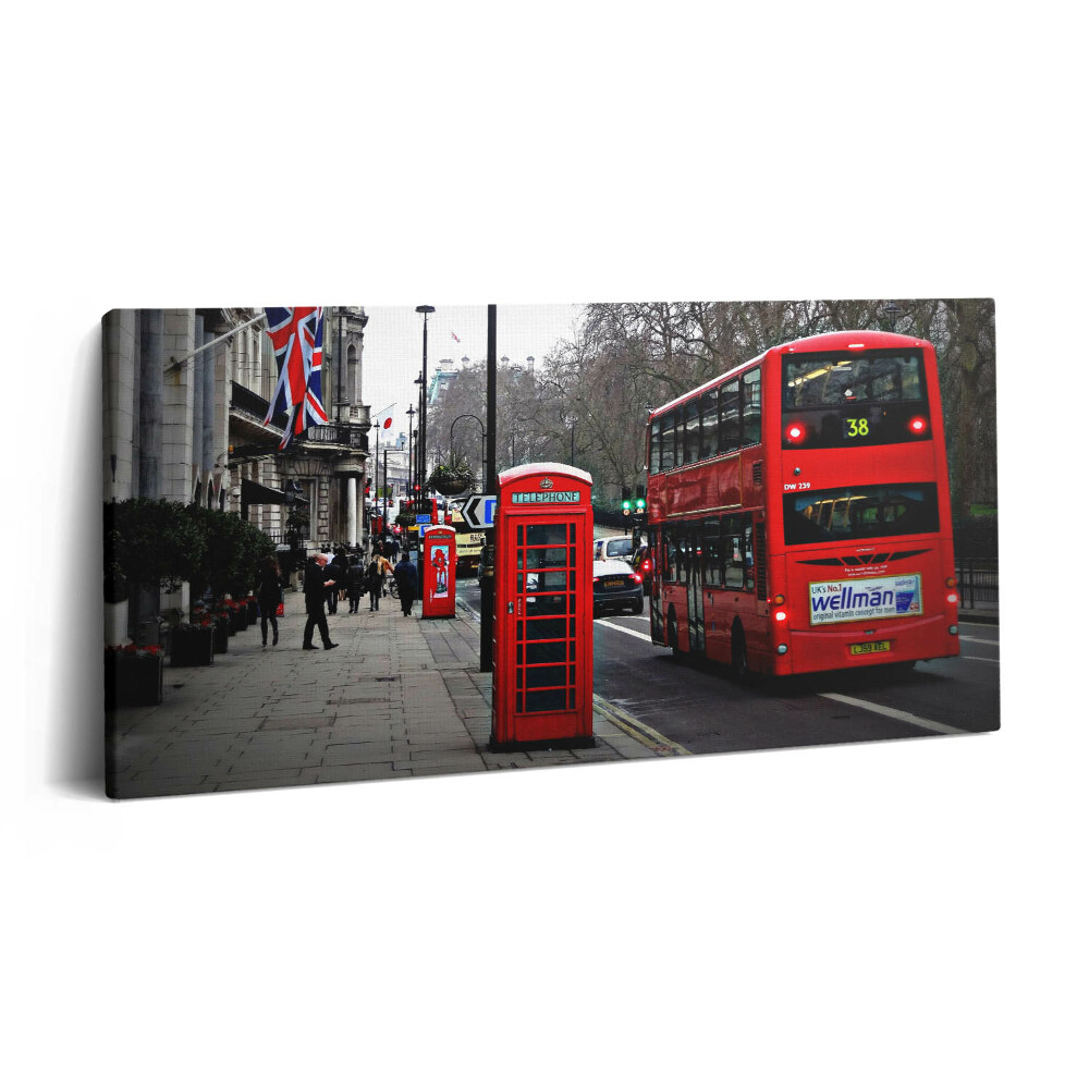Obraz na plátně 120x60 cm Anglický autobus a telefonní budka