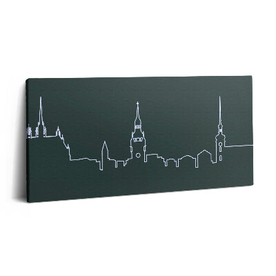 Obraz z fotografie na plátně 120x60 cm Čárová kresba města Brna