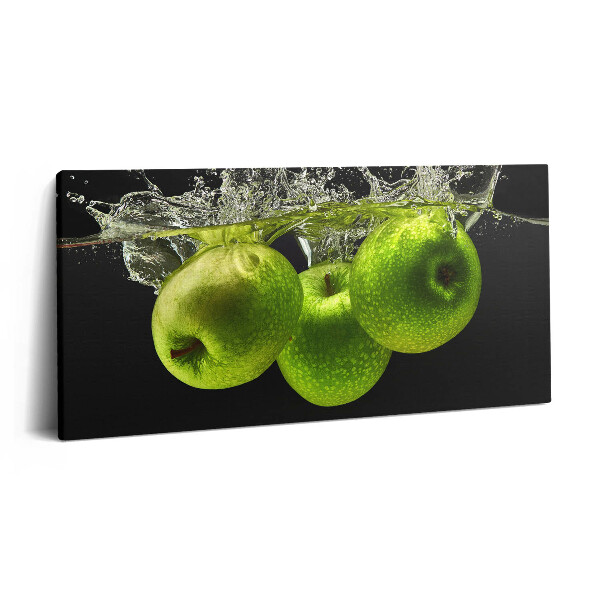 Obraz canvas 120x60 cm Zelená jablka ve vodě