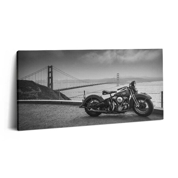 Obraz canvas 120x60 cm Motorka a most Golden Gate