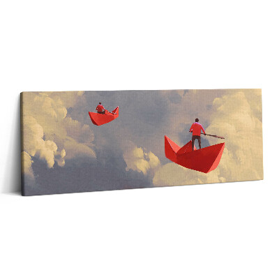 Obraz canvas 125x50 cm Cestování papírovými loděmi