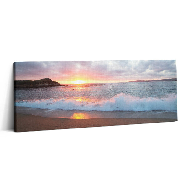 Obraz canvas 125x50 cm Mořská pláž a západ slunce