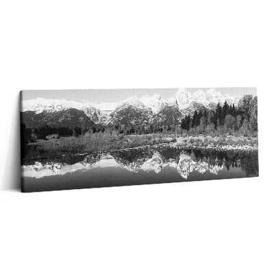 Obraz canvas 125x50 cm Černobílá horská krajina