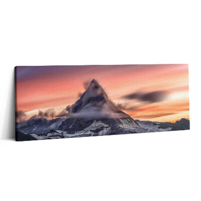 Obraz canvas 125x50 cm Osamělá hora při západu slunce