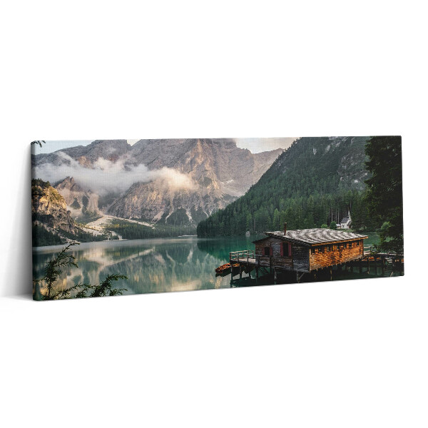 Obraz canvas 125x50 cm Horský dům u jezera
