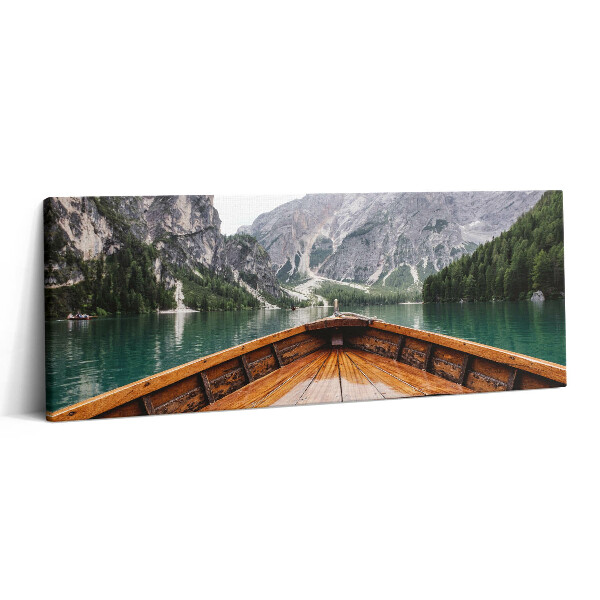Obraz canvas 125x50 cm Loď na horském jezeře