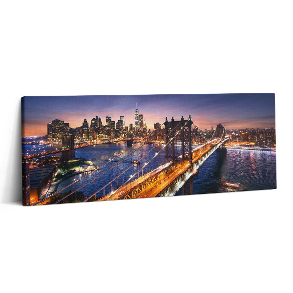 Obraz canvas 125x50 cm New York - západ slunce nad Manhattanem