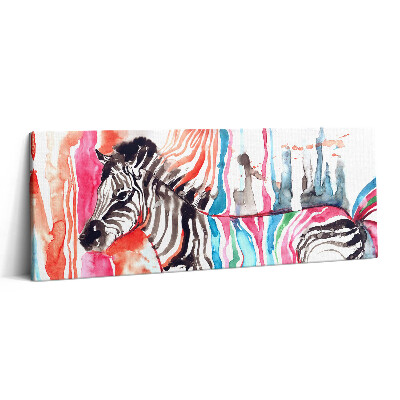 Obraz canvas 125x50 cm Zvířecí ilustrace barevná zebra
