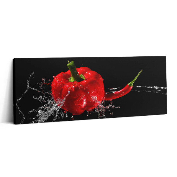 Obraz canvas 125x50 cm Červená paprika ve vodě