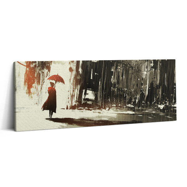 Obraz canvas 125x50 cm Malovaná žena s deštníkem