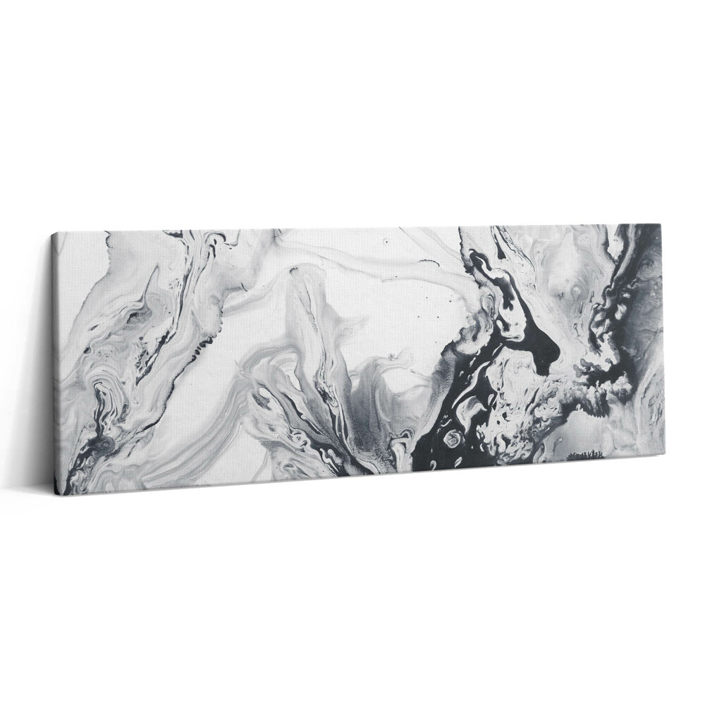 Obraz canvas 125x50 cm Tušová abstrakce - mramorová tuš