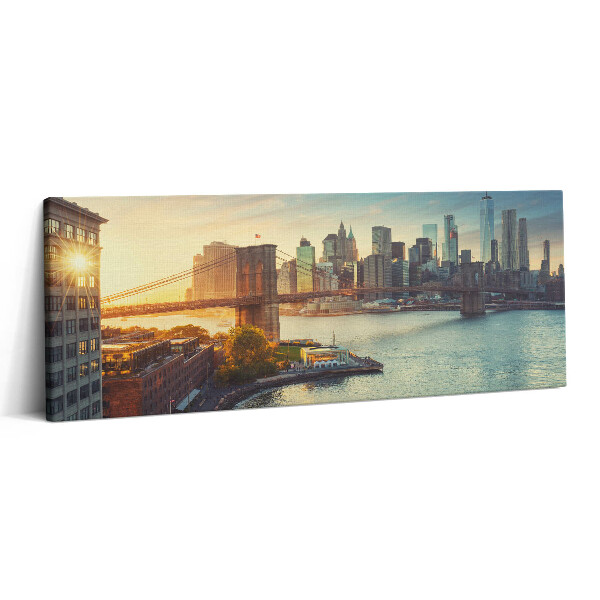 Obraz canvas 125x50 cm Brooklynský most na Manhattanu v New Yorku