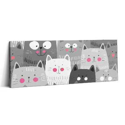 Obraz canvas 125x50 cm Vzor s kočkami