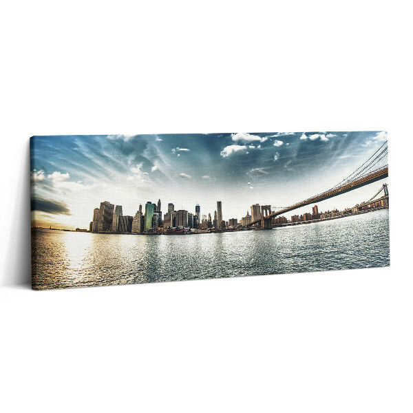 Obraz canvas 125x50 cm Město a Brooklynský most