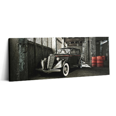 Obraz canvas 125x50 cm Klasický automobil ve staré továrně