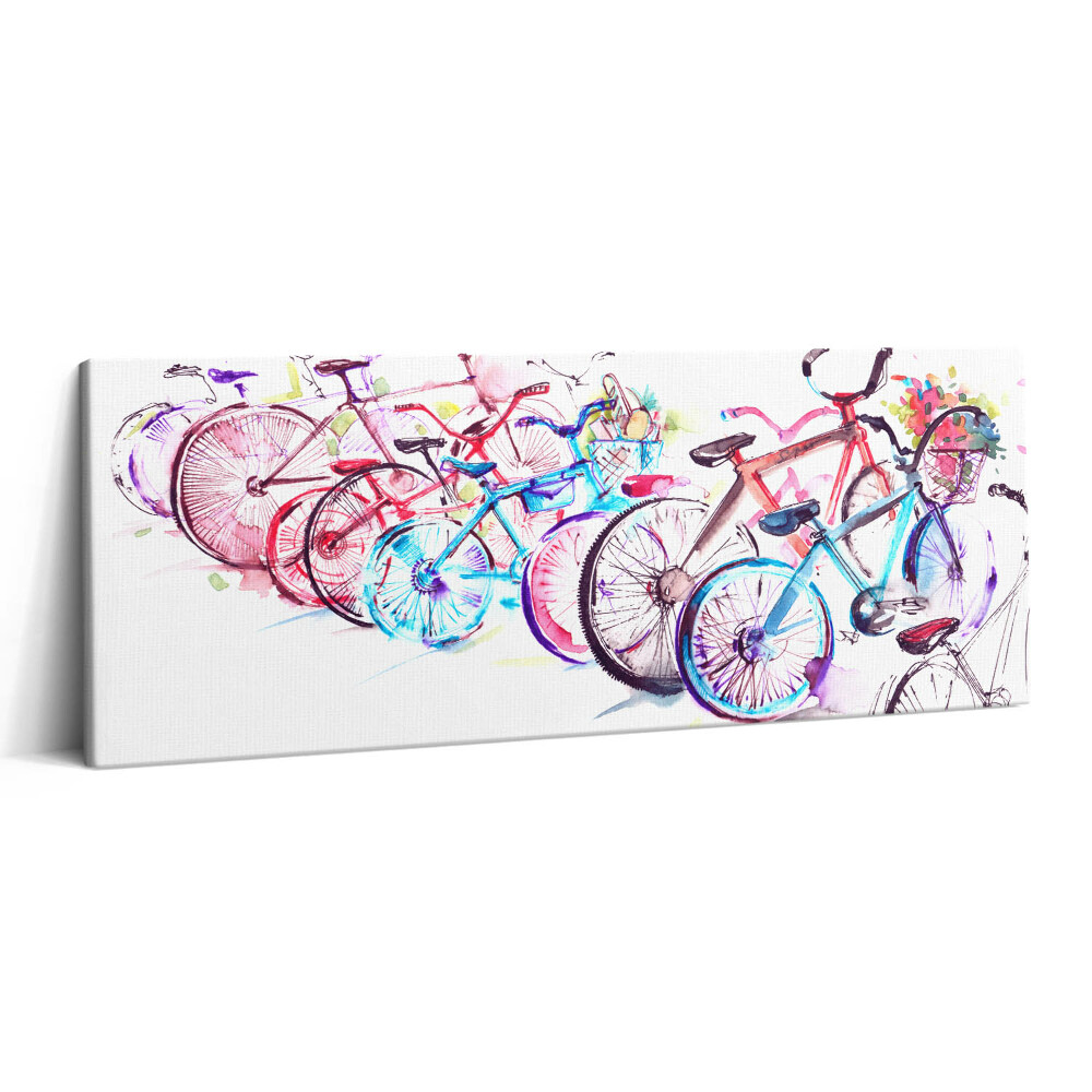 Obraz canvas 125x50 cm Barevná městská kola