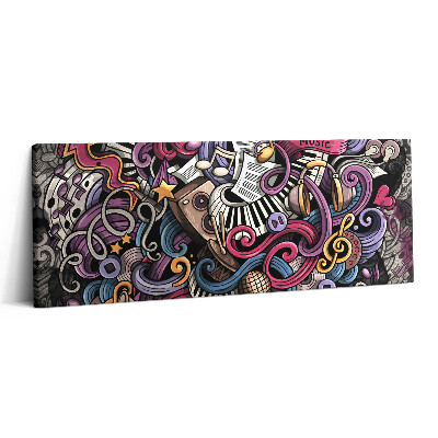 Obraz canvas 125x50 cm Hudební nástroje