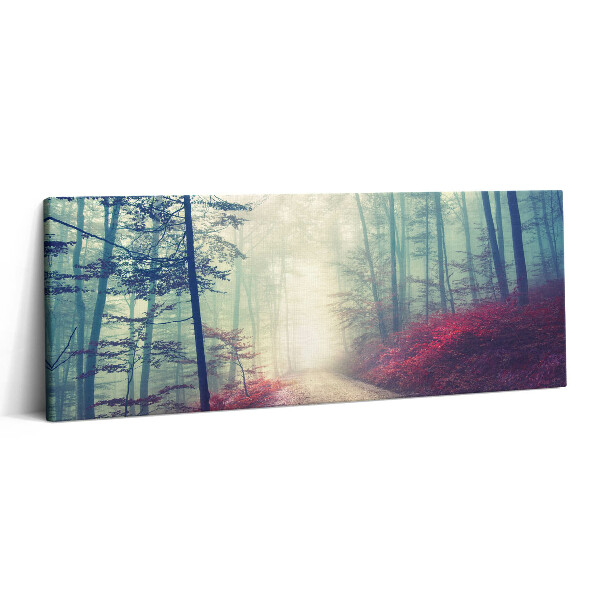 Obraz canvas 125x50 cm Silnice v mlžném podzimním lese