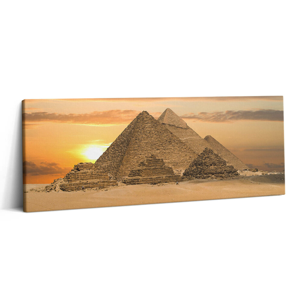 Obraz canvas 125x50 cm Pyramidy a západ slunce