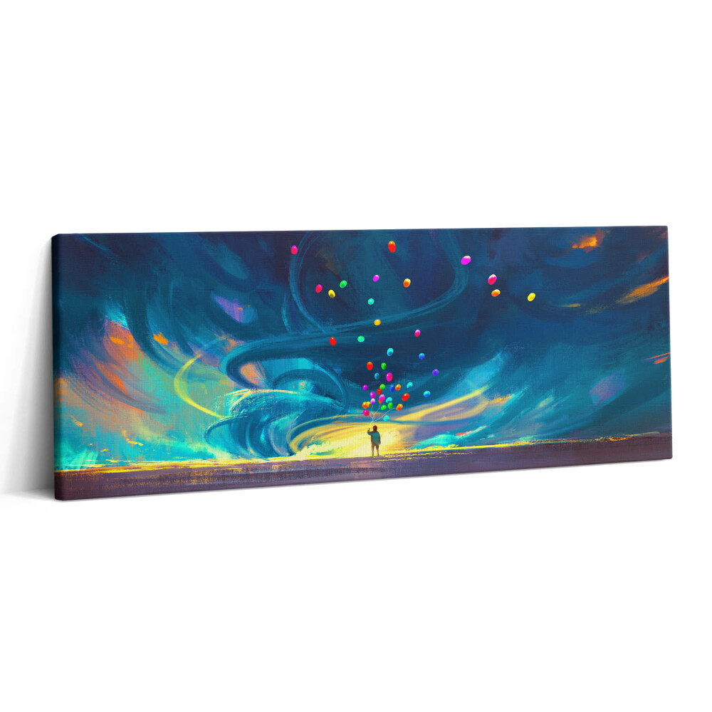 Obraz canvas 125x50 cm Dítě a balóny