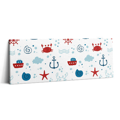 Obraz canvas 125x50 cm Mořské vzory