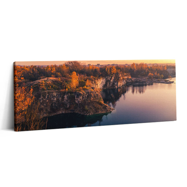 Obraz canvas 125x50 cm Jezero Krakowskie Zakrzówek na podzim