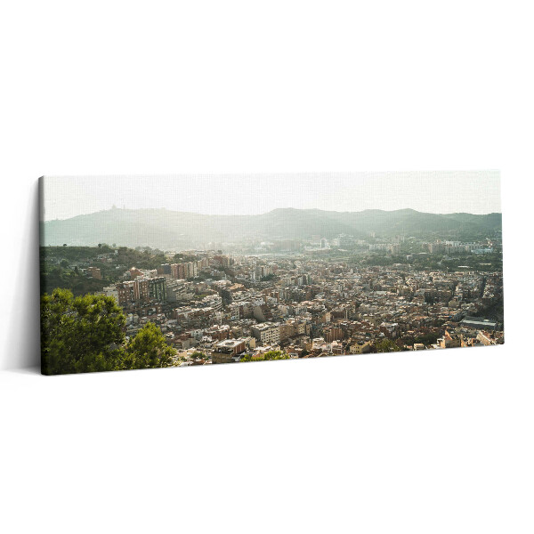 Obraz canvas 125x50 cm Panorama Barcelony na Montjuicu