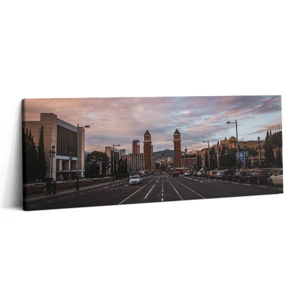 Obraz canvas 125x50 cm Pohled na silnici z Barcelony do Tibidaba