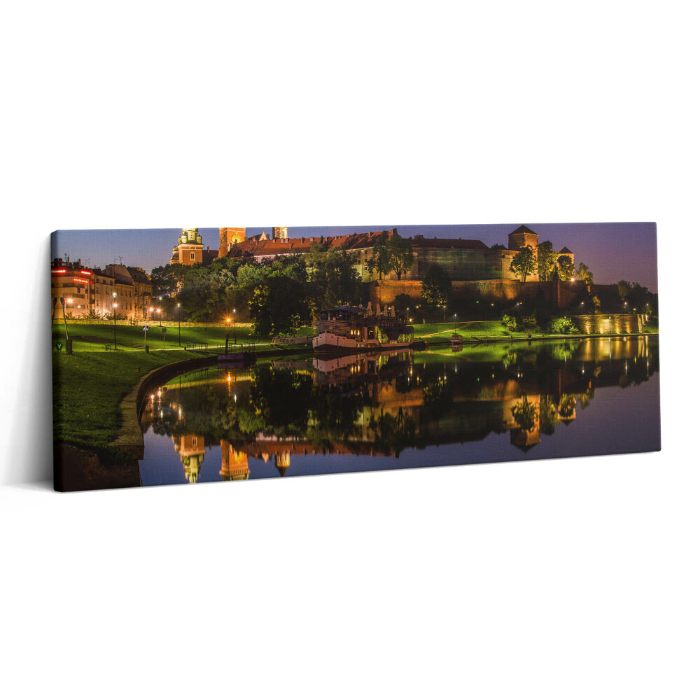 Obraz canvas 125x50 cm Noční hrad Wawel ve Wisle